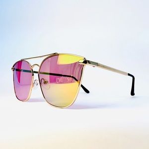 Sunglasses Gold Pink Mirror Lenses for Women